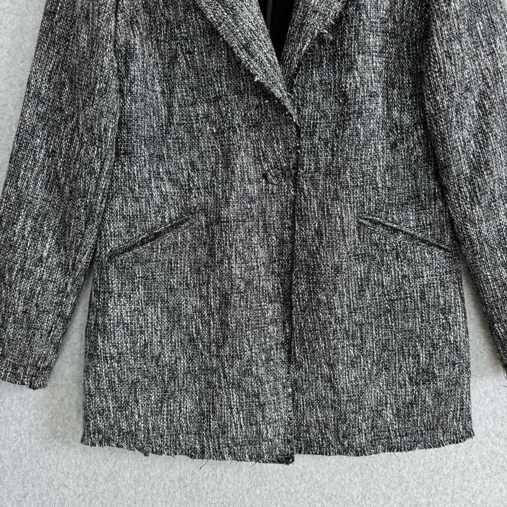 House of Harlow X Revolve Jacket Womens Small Black White Silver Blazer Holiday - Picture 4 of 16